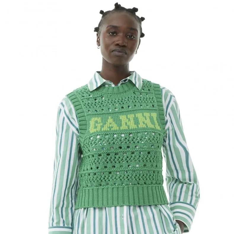 GANNI Cotton Rope Short Vest (Juniper)