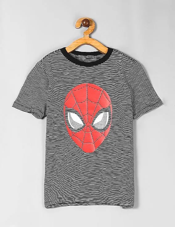 GAP Boys Black Marvel© Graphic Short Sleeve T-Shirt