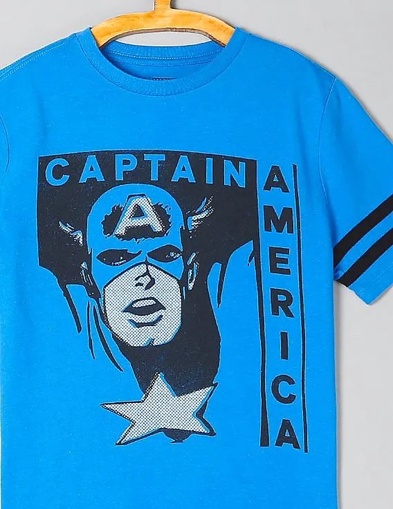 GAP Boys Blue Marvel© Graphic Short Sleeve T-Shirt