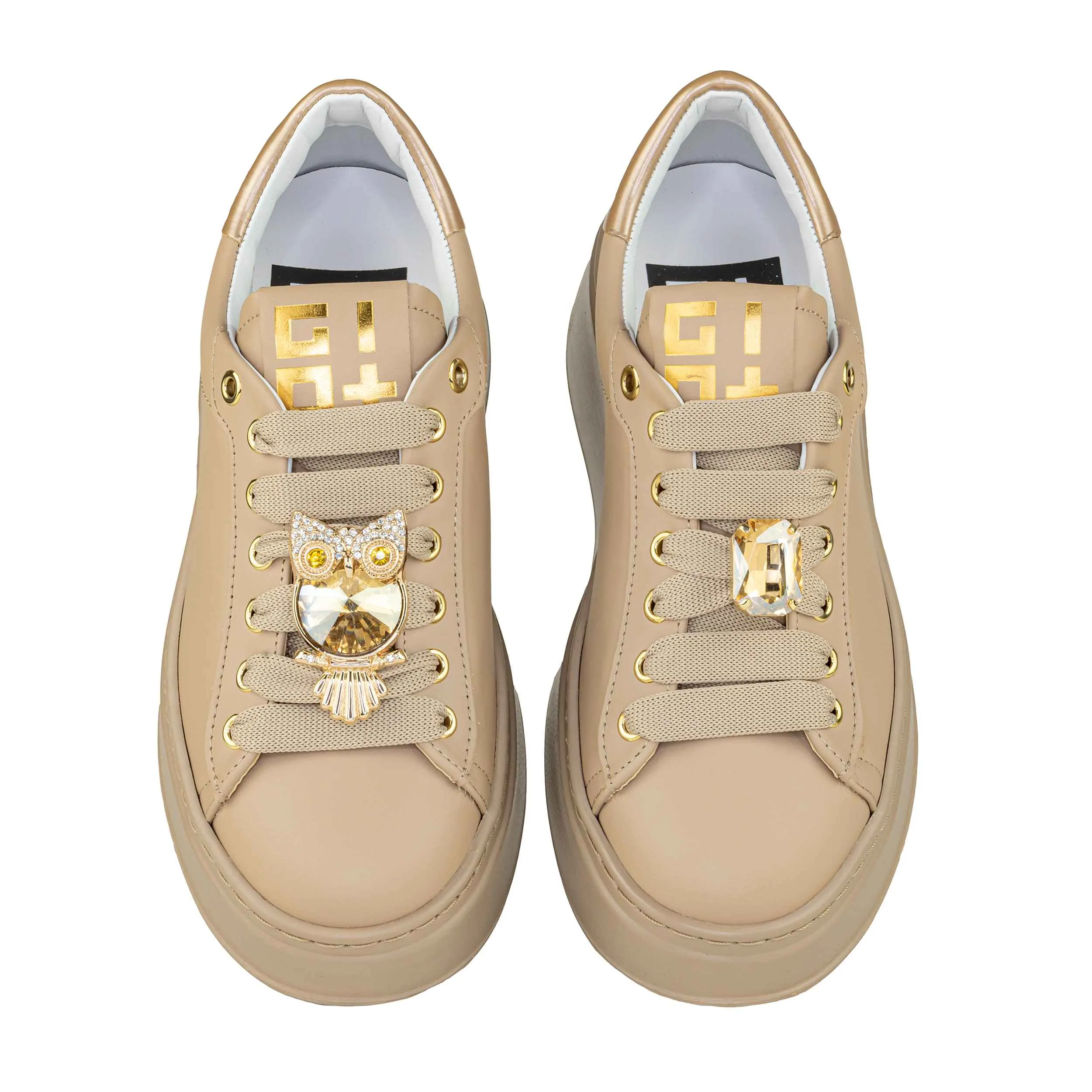 GIO+ SNEAKERS PIA244A COMBI PELLE NUDO