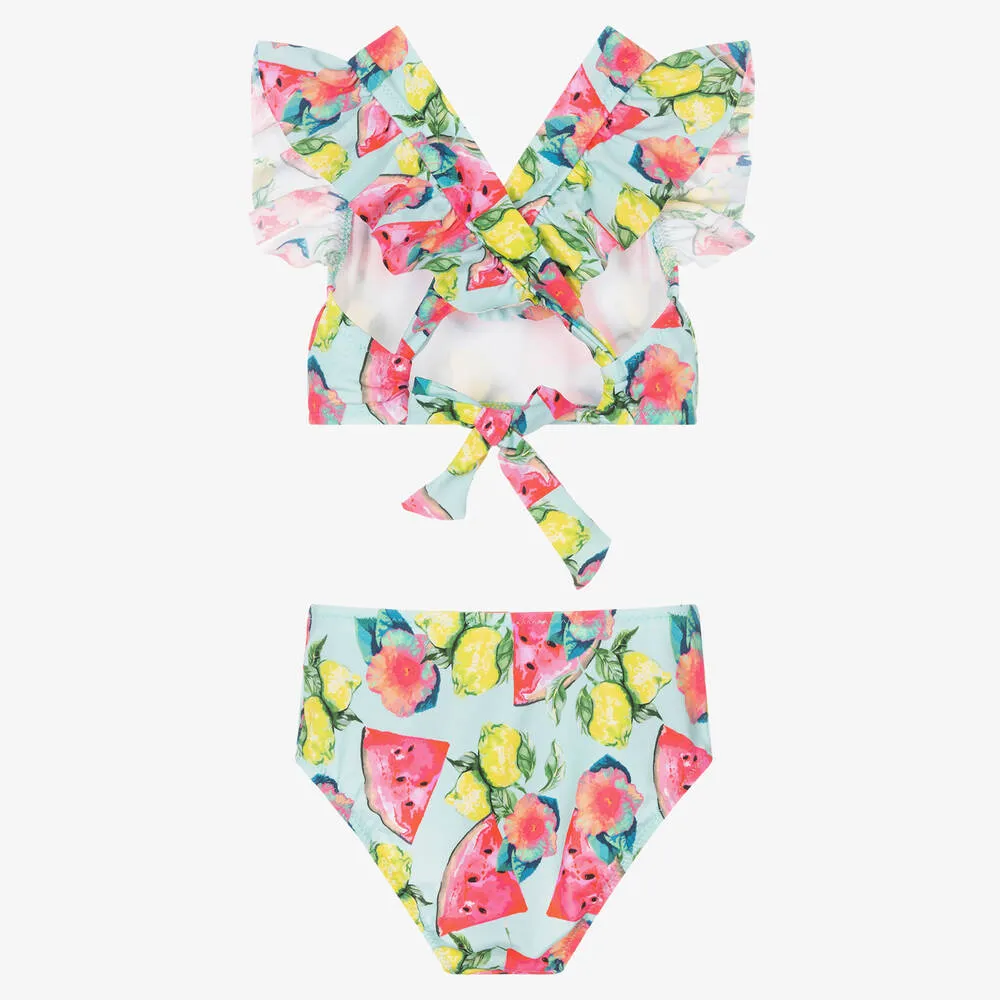 Girls Green Fruit Print Bikini (UV50)