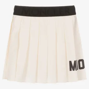 Girls Ivory Pleated Skirt