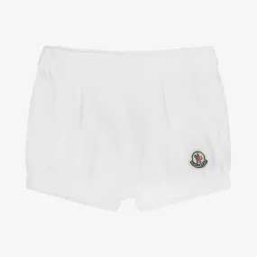 Girls White Cotton Shorts 