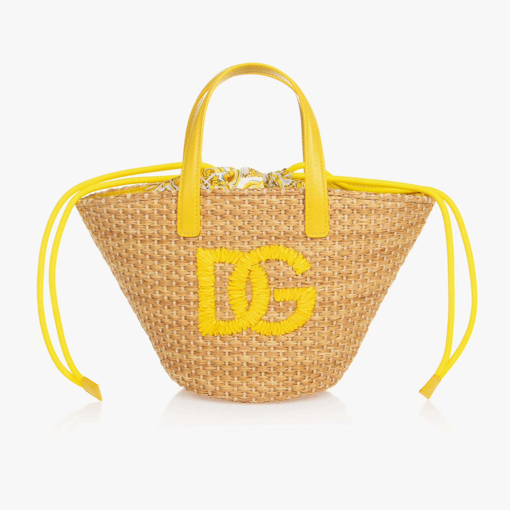 Girls Yellow Majolica Straw Bag (22cm)