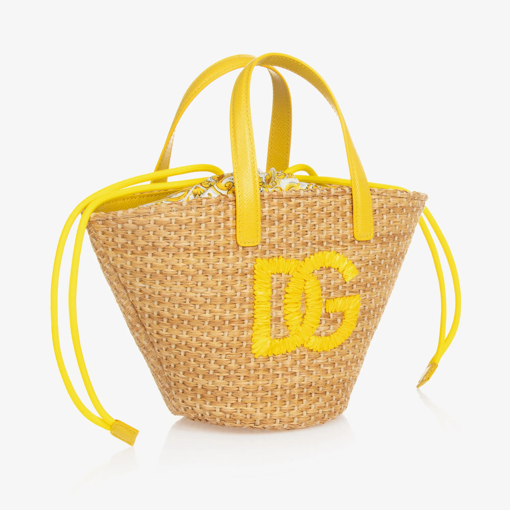 Girls Yellow Majolica Straw Bag (22cm)