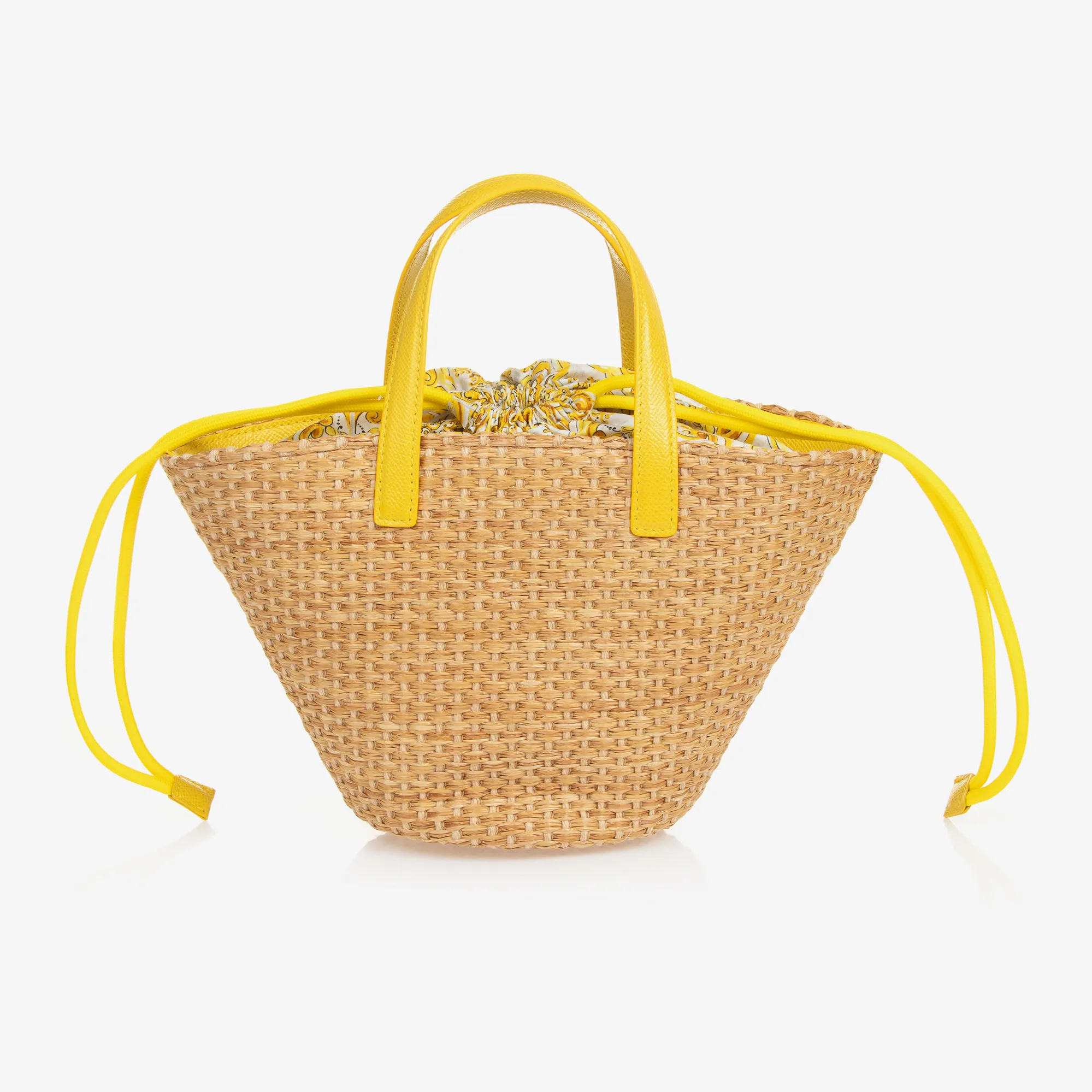 Girls Yellow Majolica Straw Bag (22cm)
