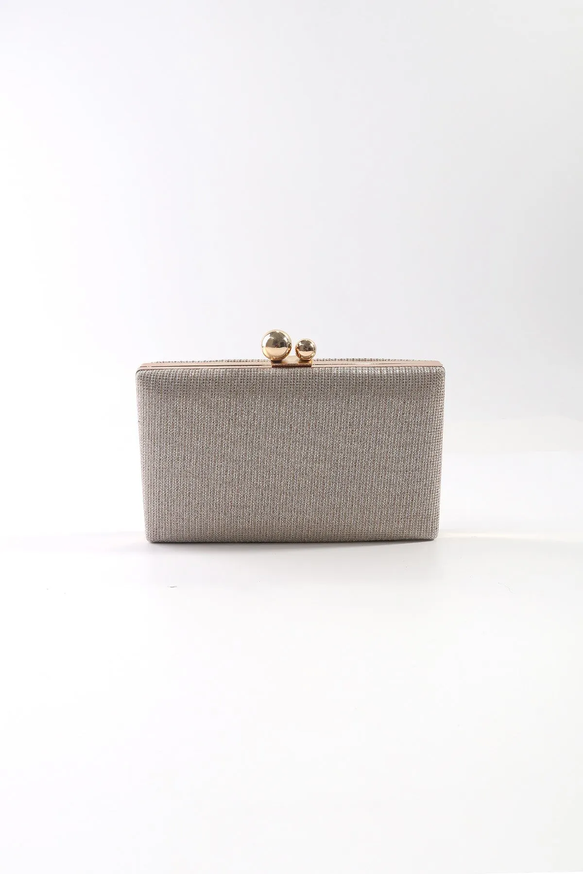 Gold Lurex Hard Shell Clutch