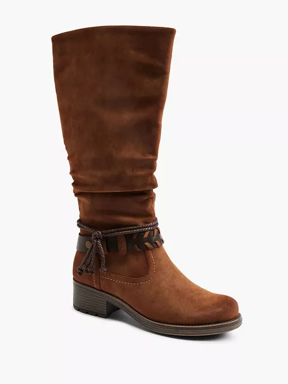Graceland  Tan Faux Suede Long Leg Boot