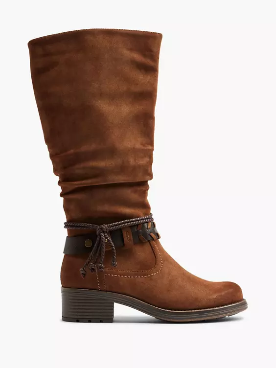 Graceland  Tan Faux Suede Long Leg Boot