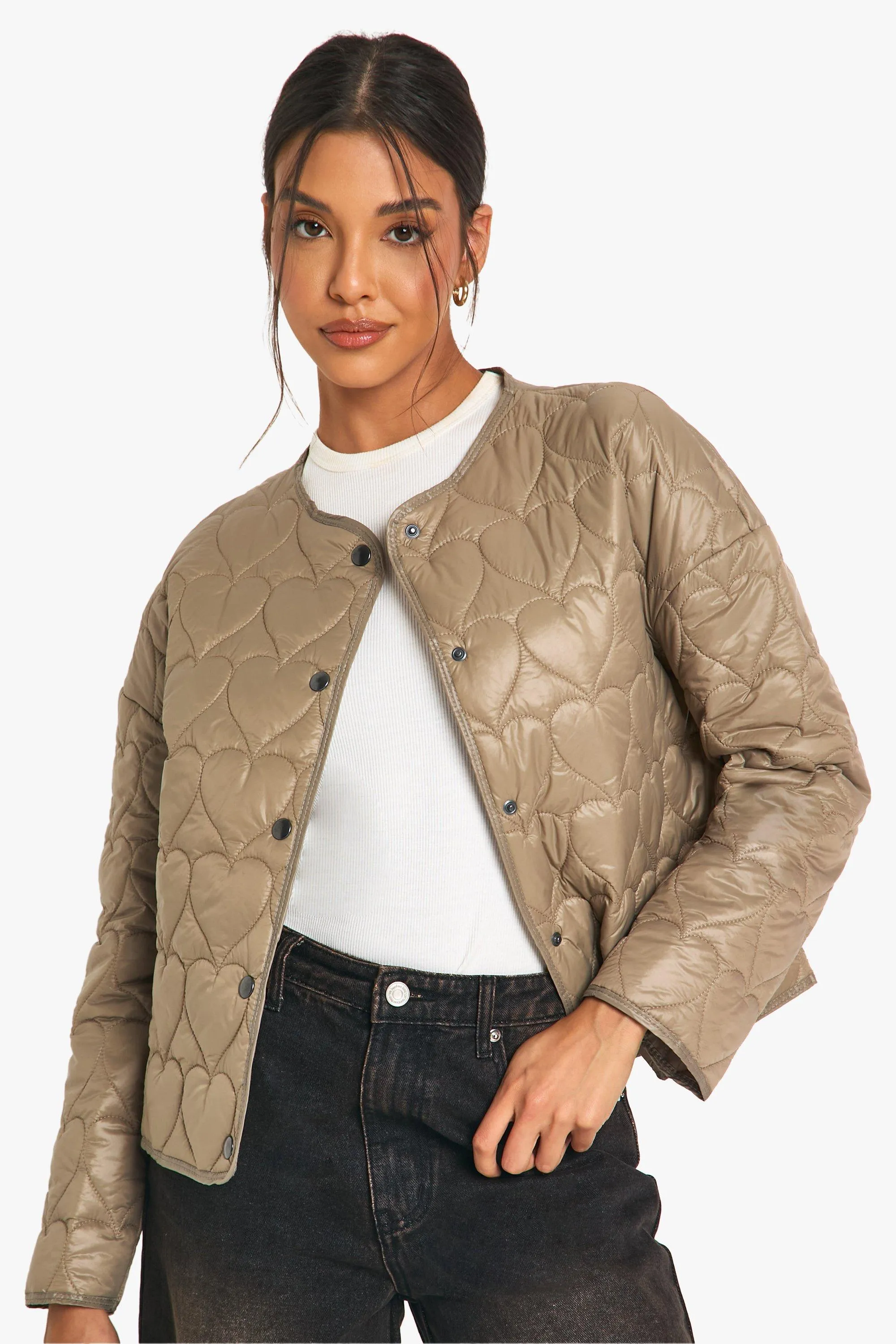 Heart Quilted Puffer Jacket