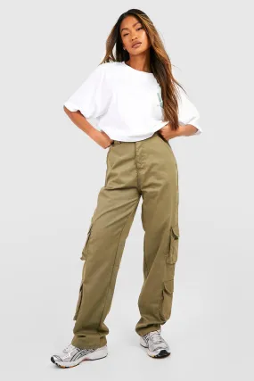 High Waisted Straight Fit Cargo Pants