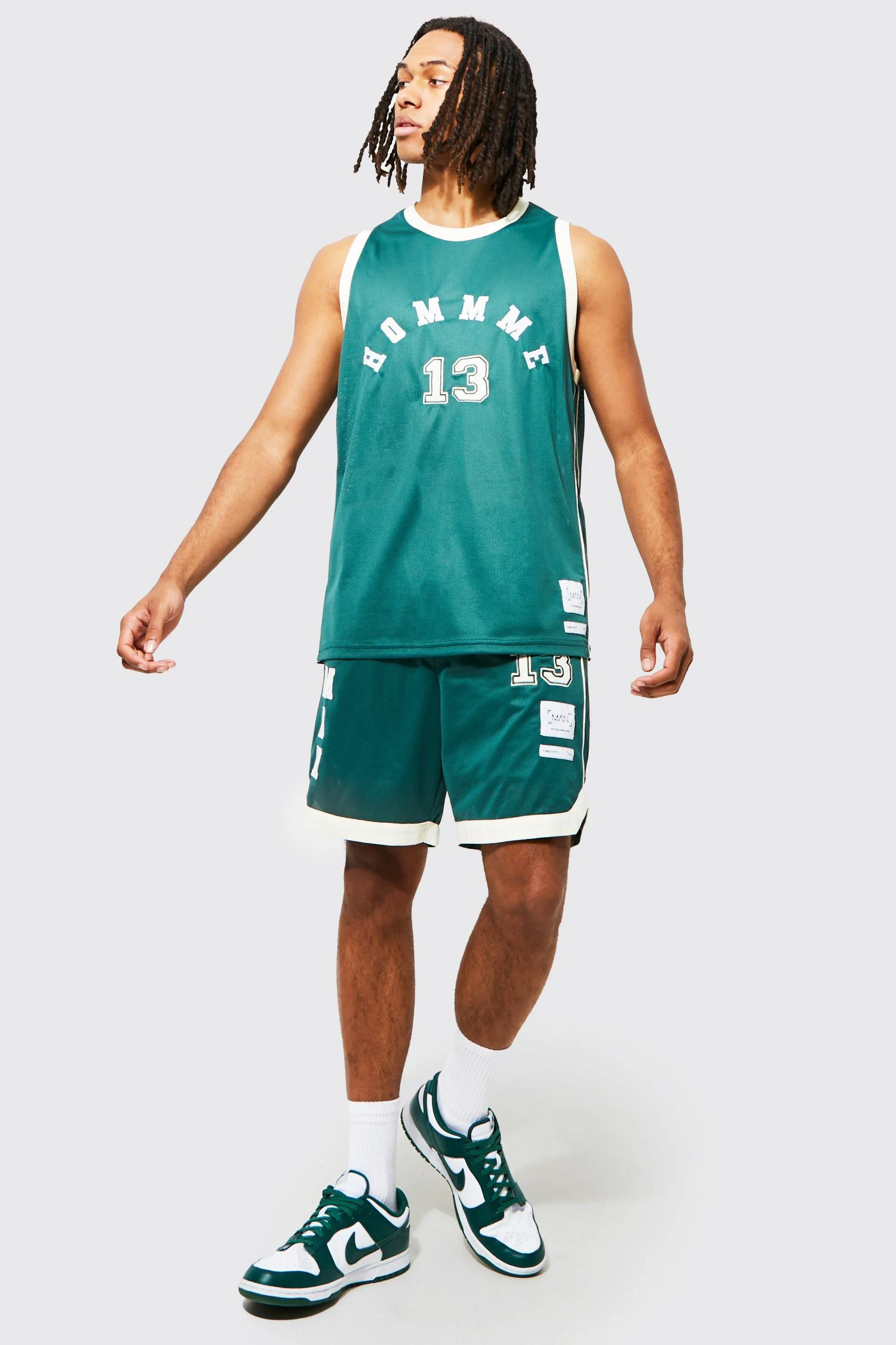 Homme Jersey Basketball Set With Piping