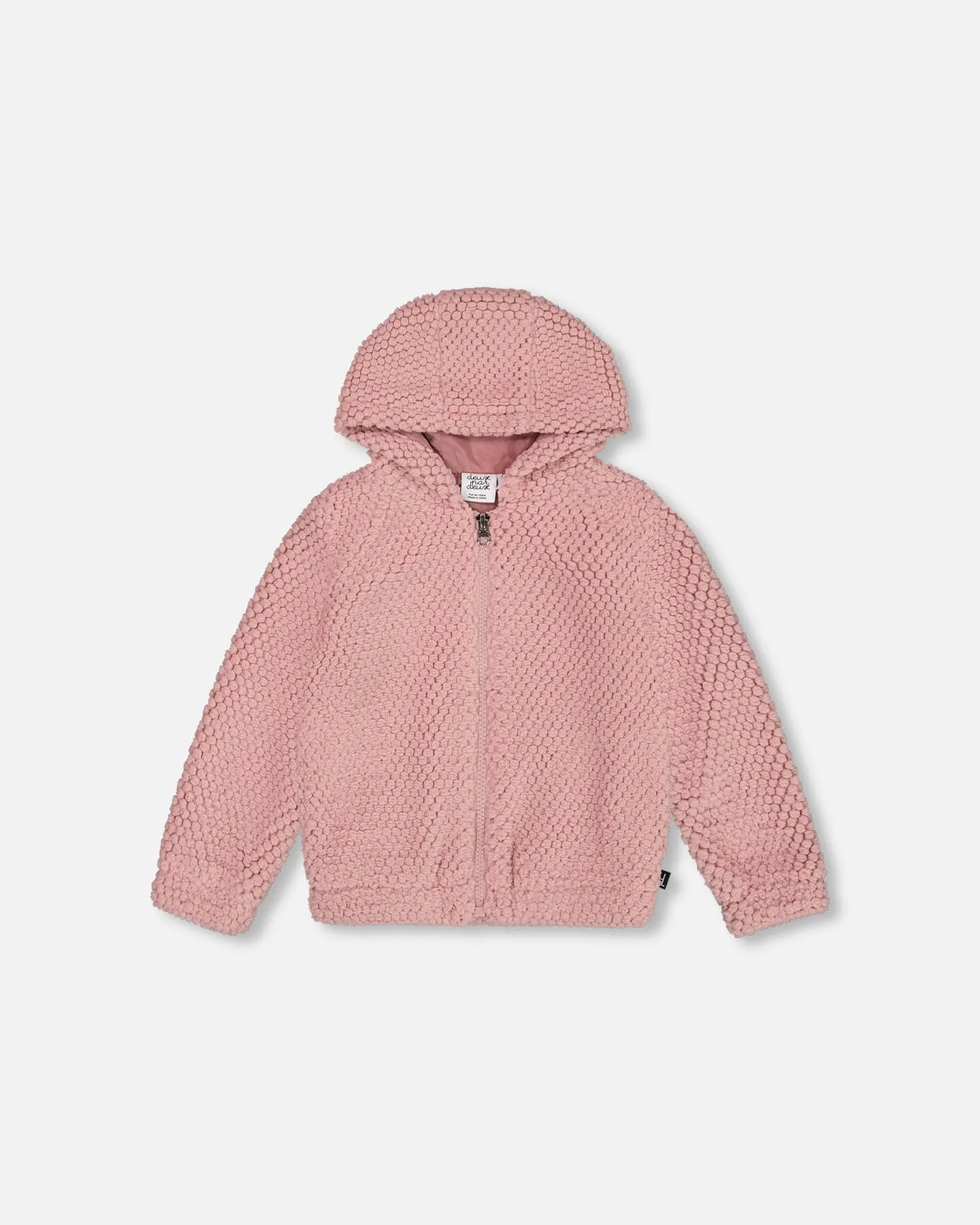 Hooded Plush Vest Dusty Pink