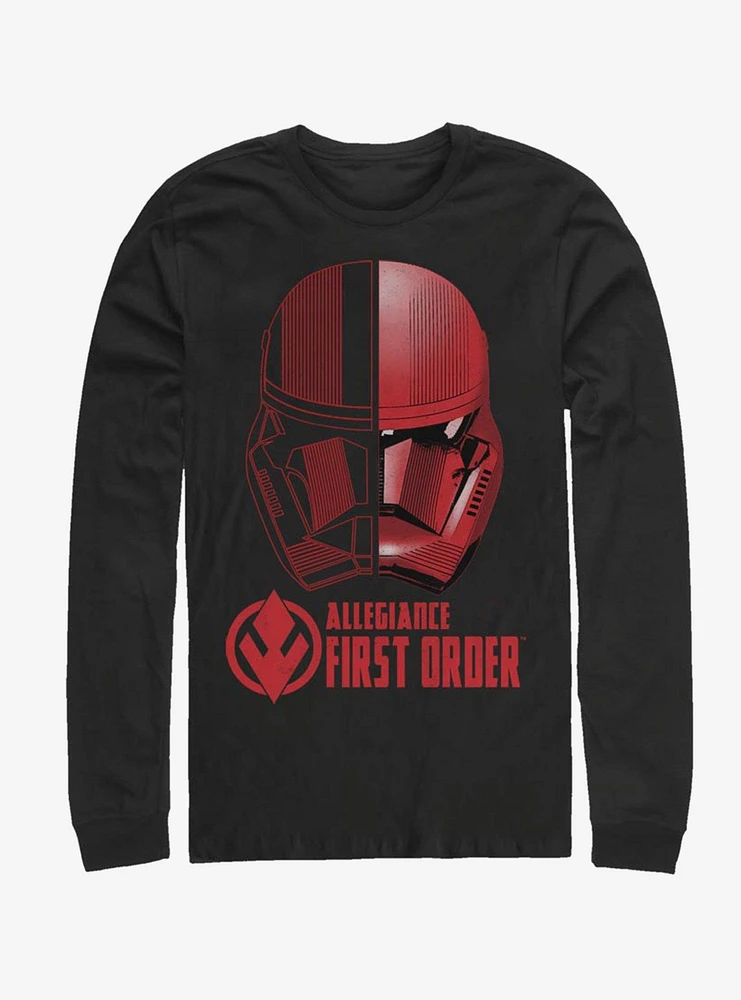 Hot Topic Star Wars Episode IX Rise of Skywalker Red Trooper Split Sith Long-Sleeve T-Shirt