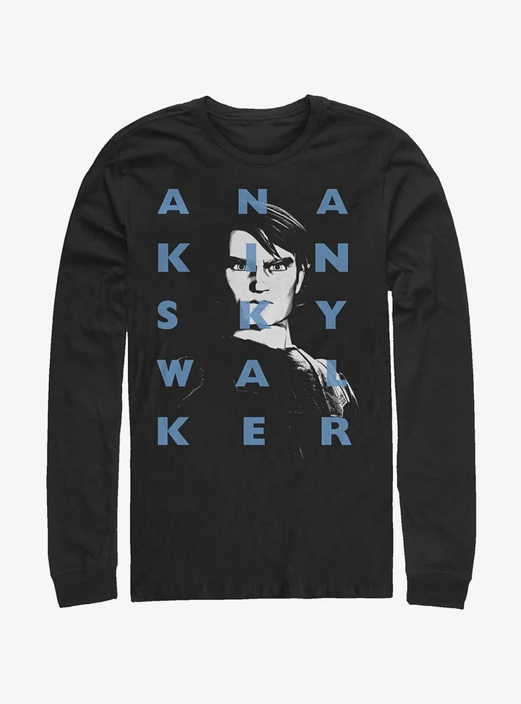 Hot Topic Star Wars The Clone Anakin Text Long-Sleeve T-Shirt