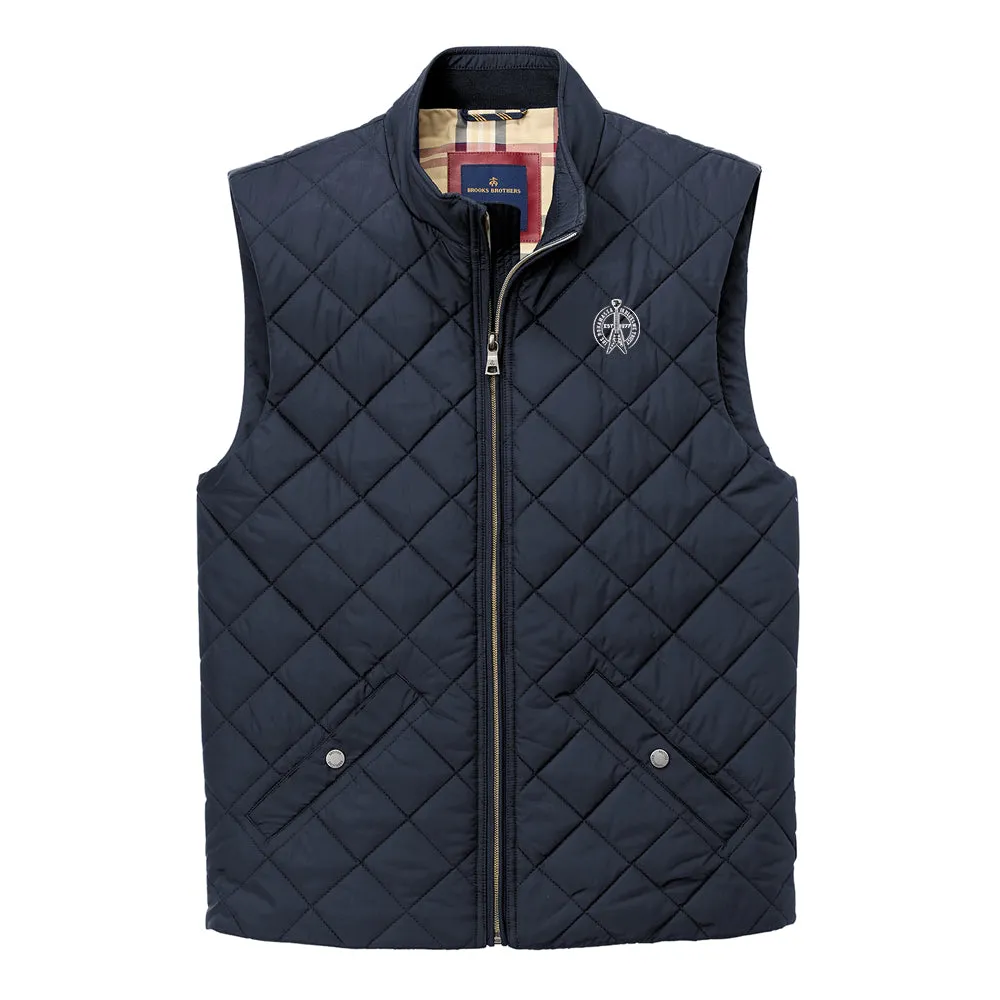 In Blues We Trust Flying V Logo Brooks Brothers Quilted Vest (Men)