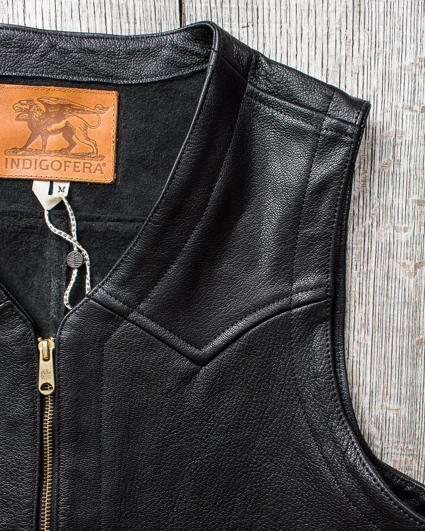 Indigofera Monroe Leather Vest Black