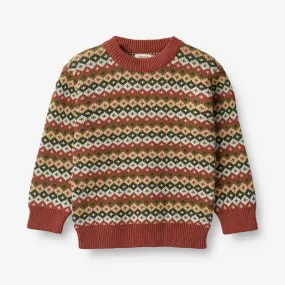 Jacquard Pullover Elias - multi red