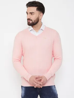 JUMP USA Men Pink Self Design Sweater