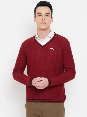 JUMP USA Men Red Solid Sweater