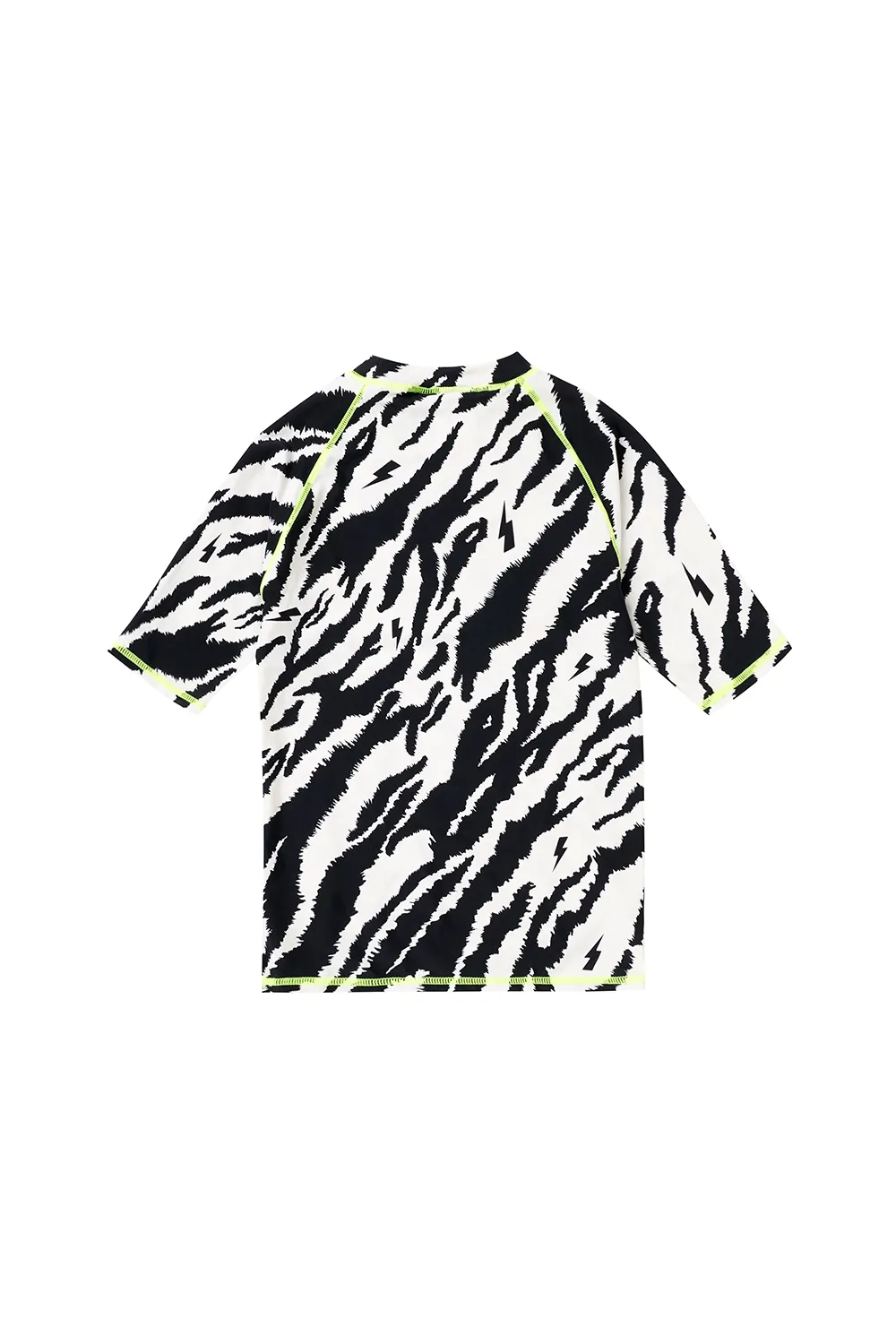 Kids Ivory with Black Shadow Tiger Rash Vest