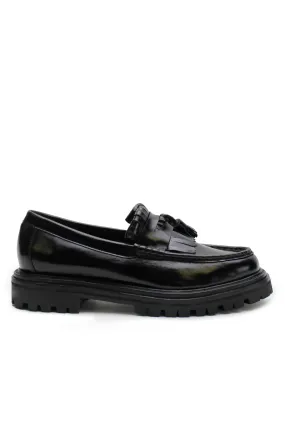 La Tribe Isla Tassle Loafer Black
