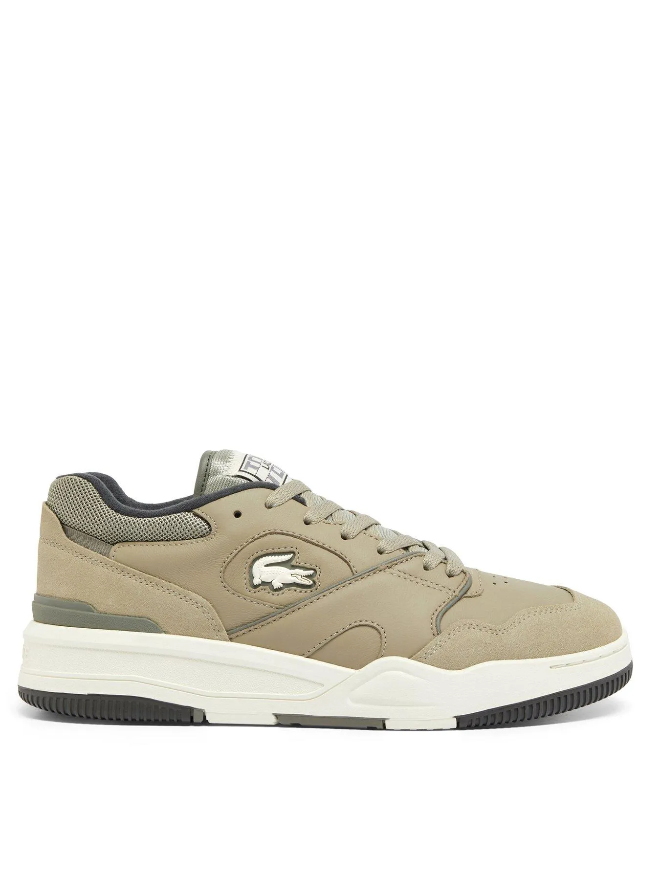 Lacoste Lineshot Leather Trainers - Khaki