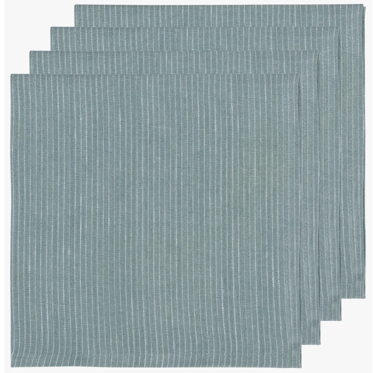 Linen Napkins- Set of 4- Lagoon Pinstripe