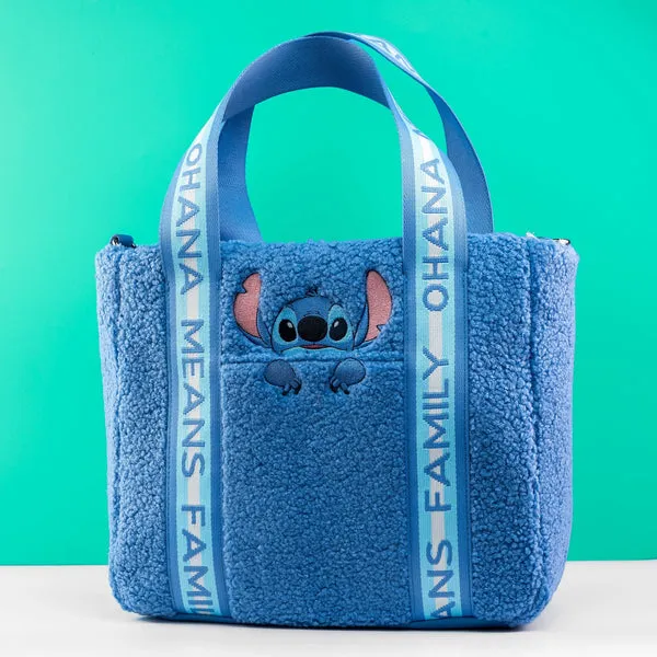 Loungefly x Disney Stitch Plush Tote Bag with coin pouch