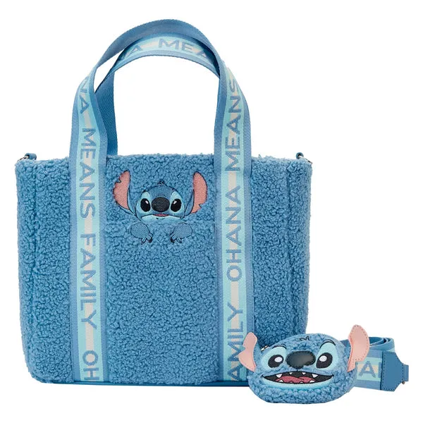 Loungefly x Disney Stitch Plush Tote Bag with coin pouch