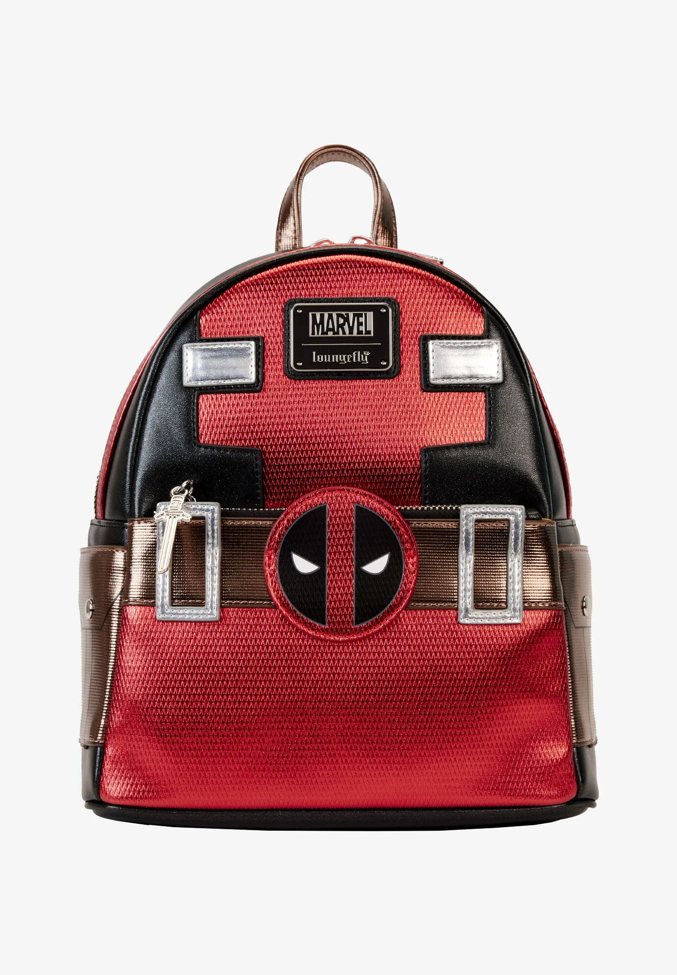 Loungefly X Marvel Deadpool Mini Backpack Metallic Red