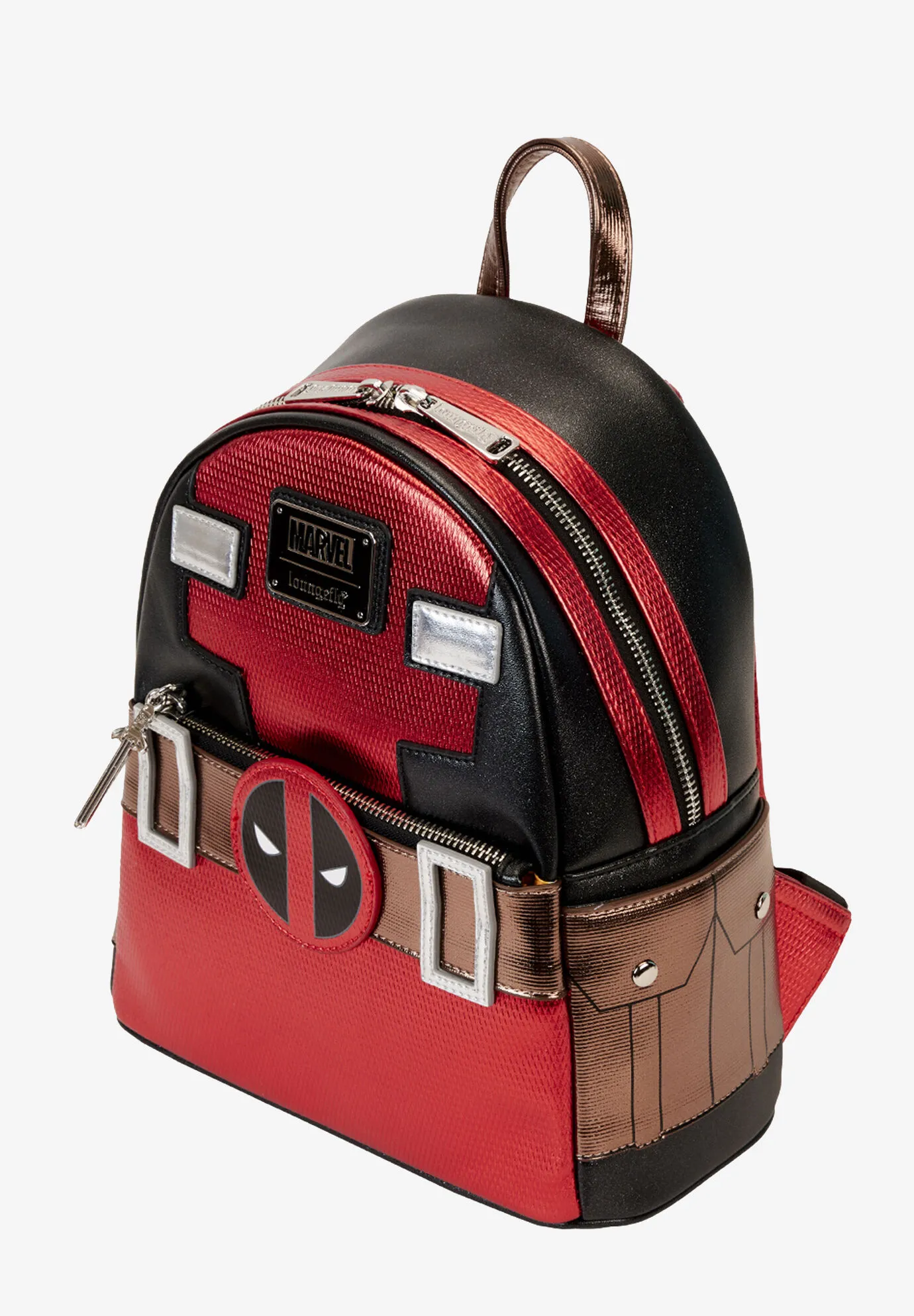 Loungefly X Marvel Deadpool Mini Backpack Metallic Red