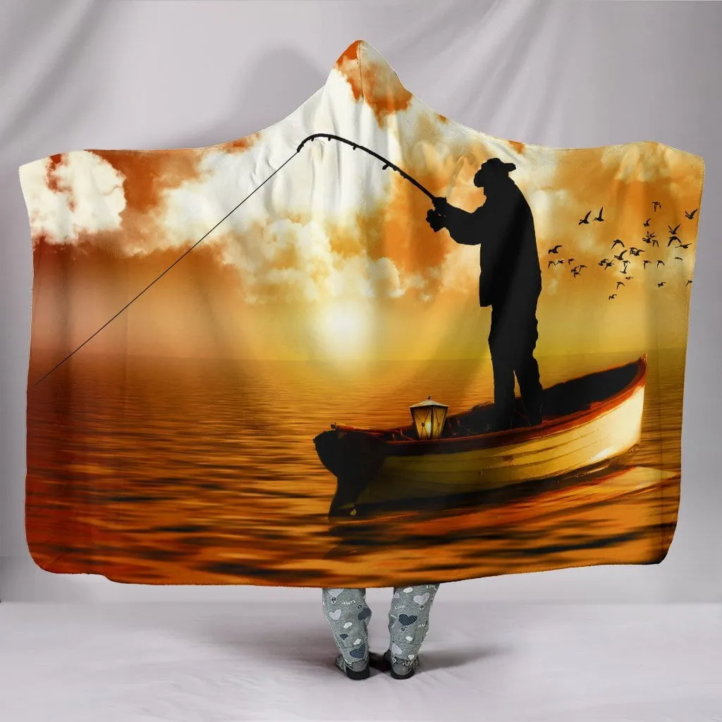Love To Fish Hooded Blanket