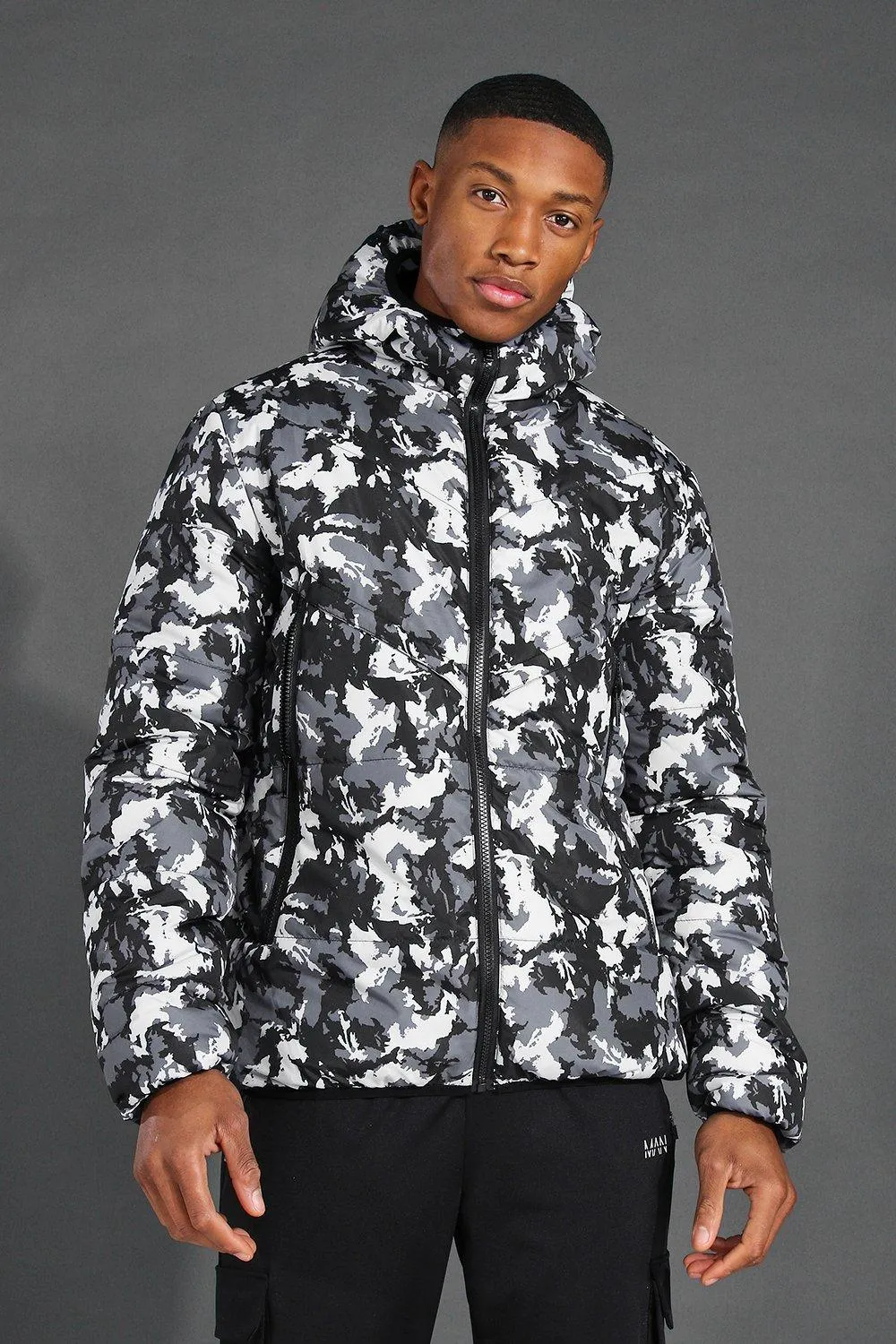 MAN Active Camo Printed Puffer Jacket