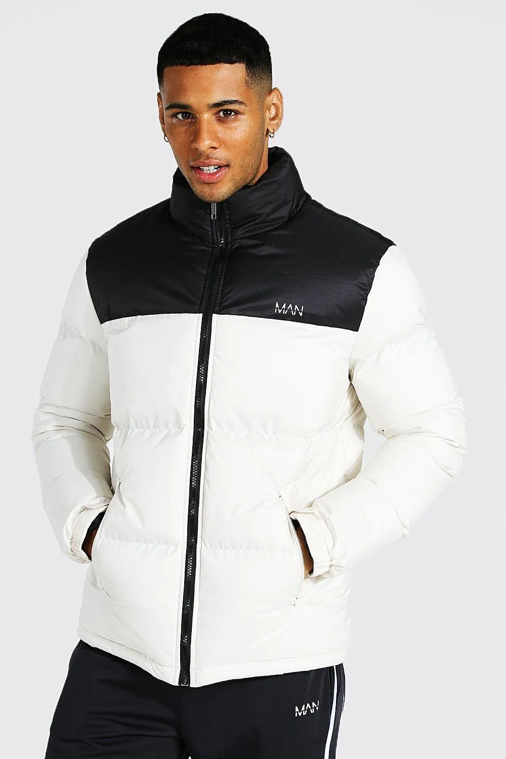 Man Dash Colour Block Puffer