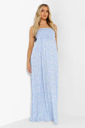 Maternity Ditsy Shirred Maxi Dress