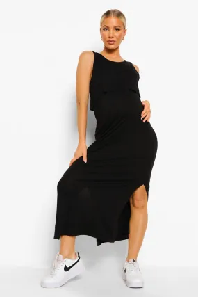 Maternity Nursing Layer Midi Dress