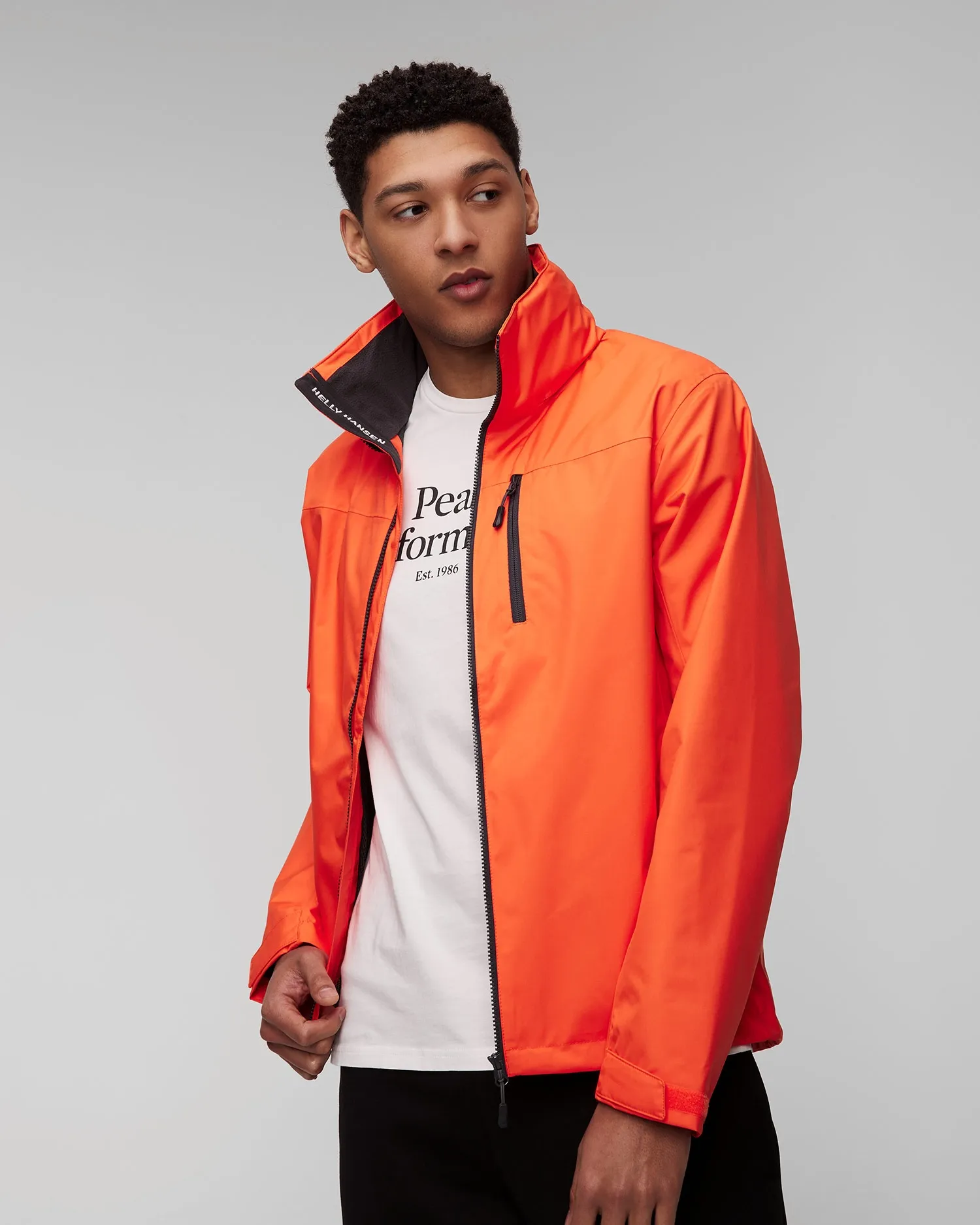 Men's orange Helly Hansen Crew Hooded Jacket 2.0 34443-307