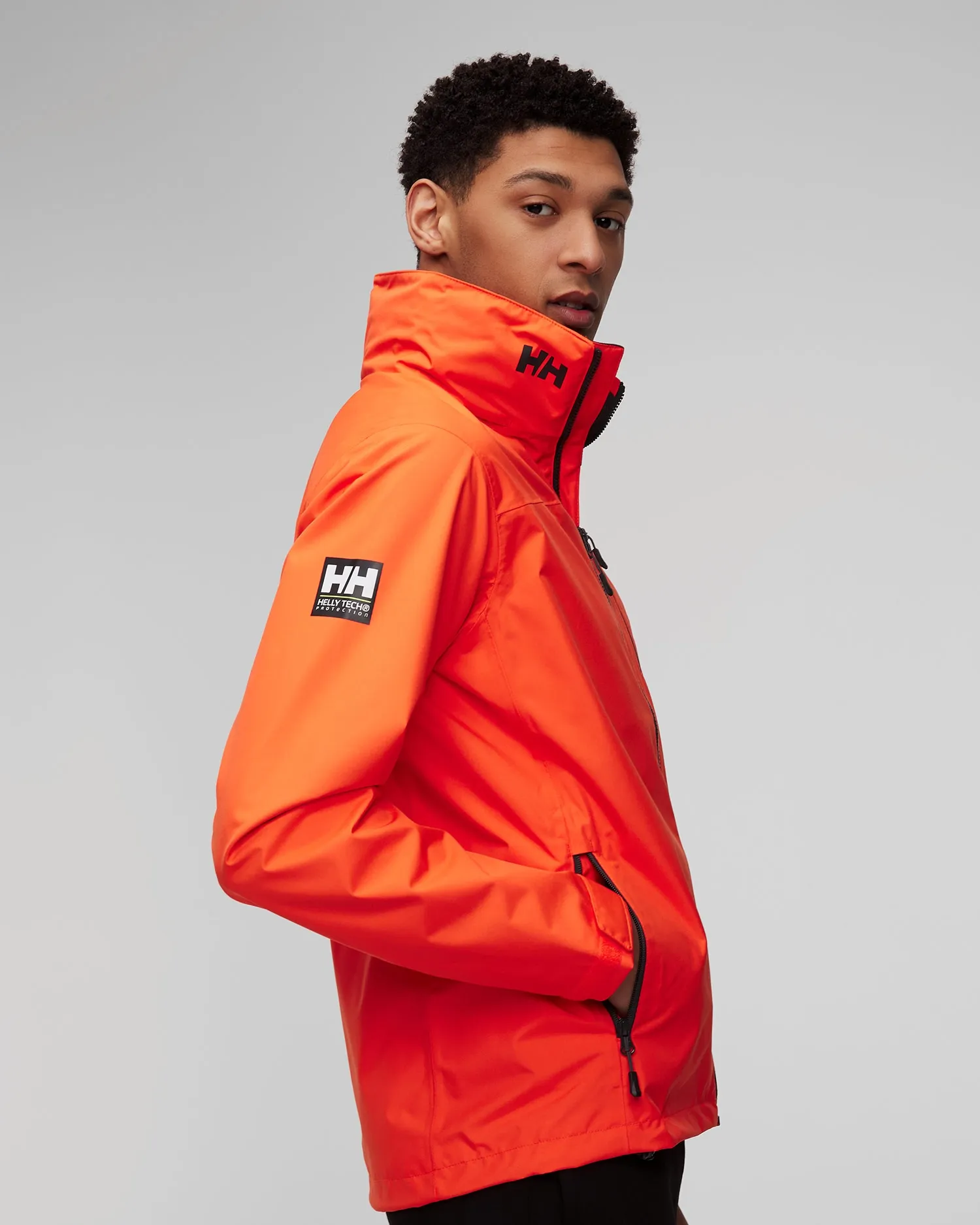 Men's orange Helly Hansen Crew Hooded Jacket 2.0 34443-307