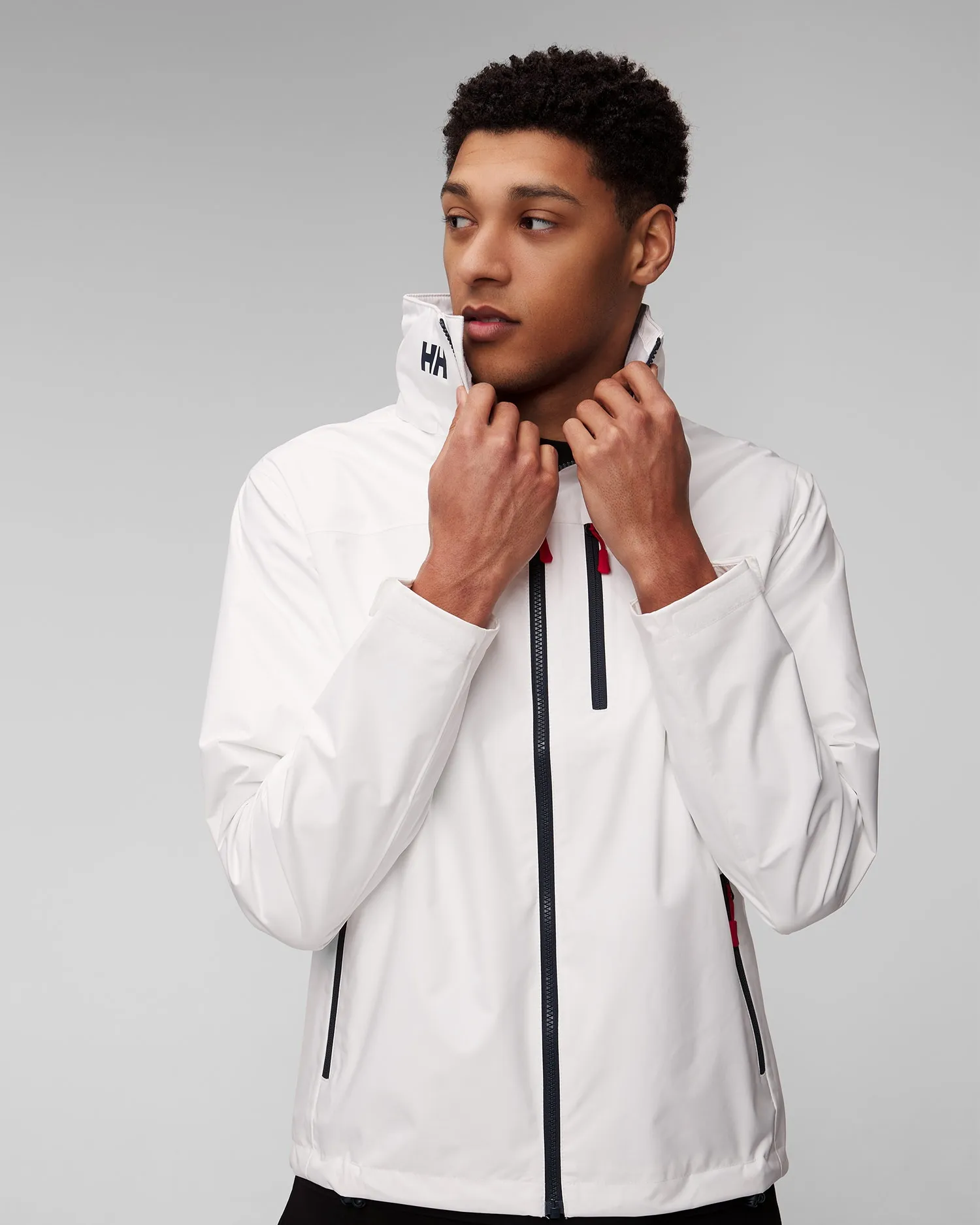 Men's white Helly Hansen Crew Hooded Jacket 2.0 34443-1