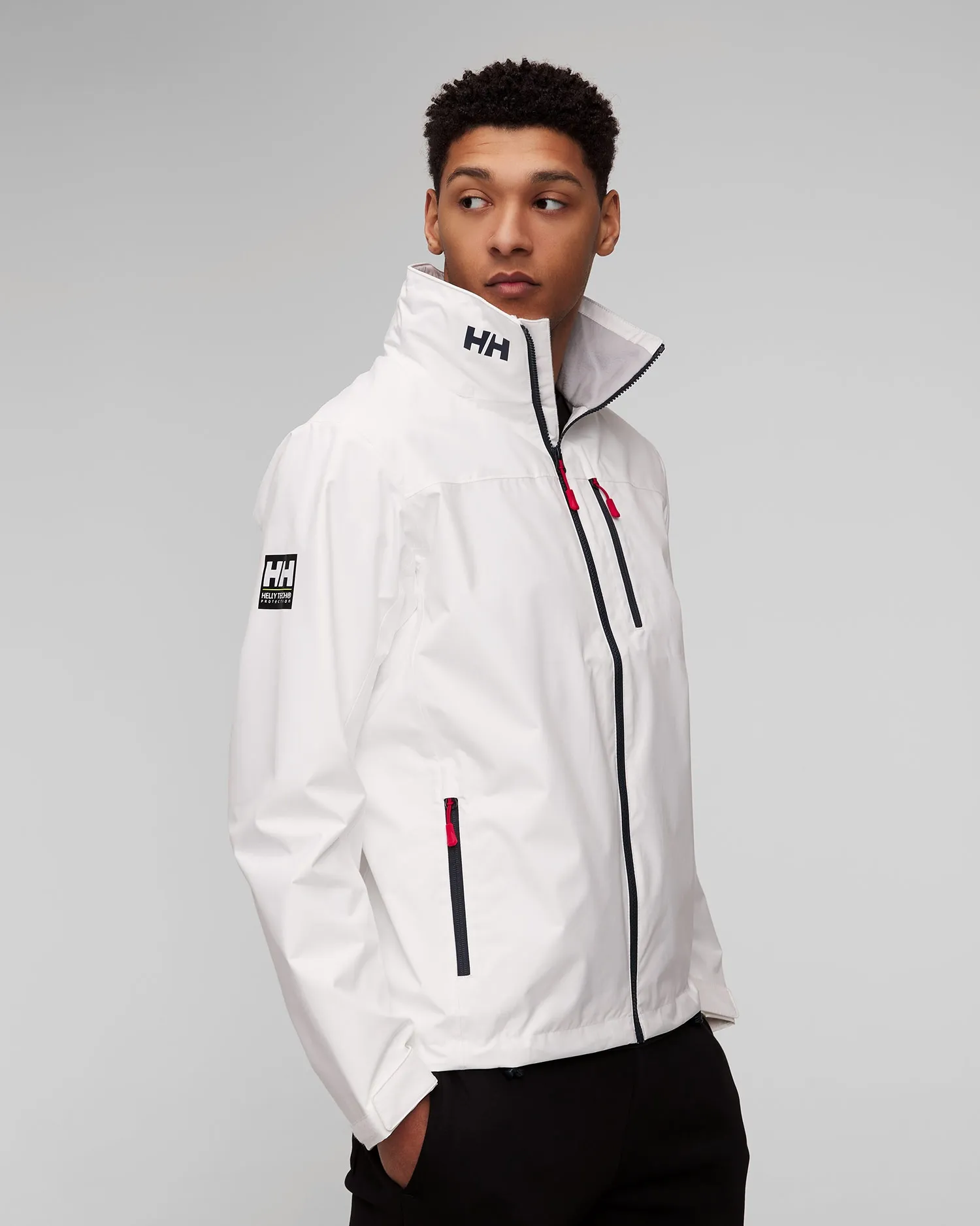 Men's white Helly Hansen Crew Hooded Jacket 2.0 34443-1