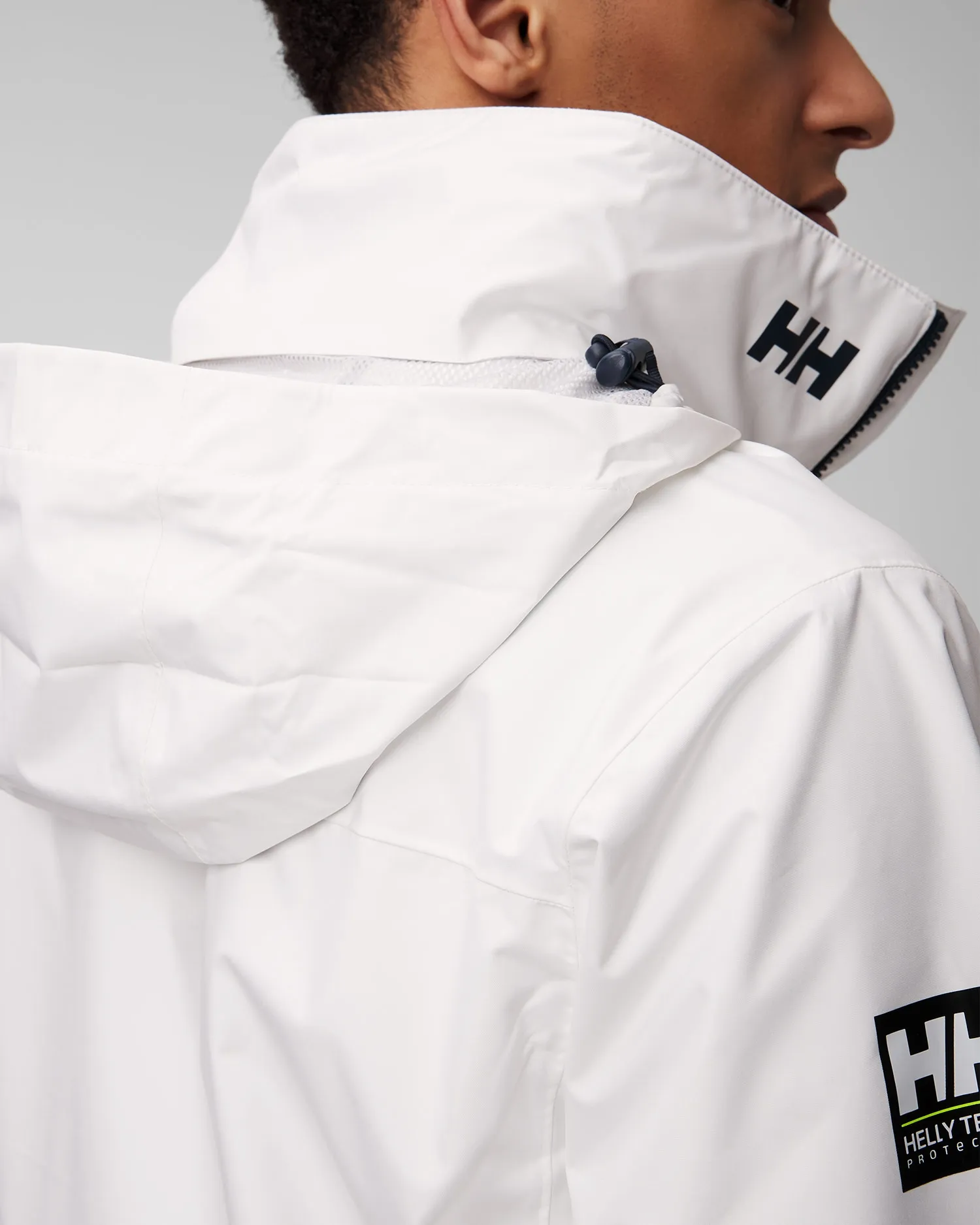 Men's white Helly Hansen Crew Hooded Jacket 2.0 34443-1