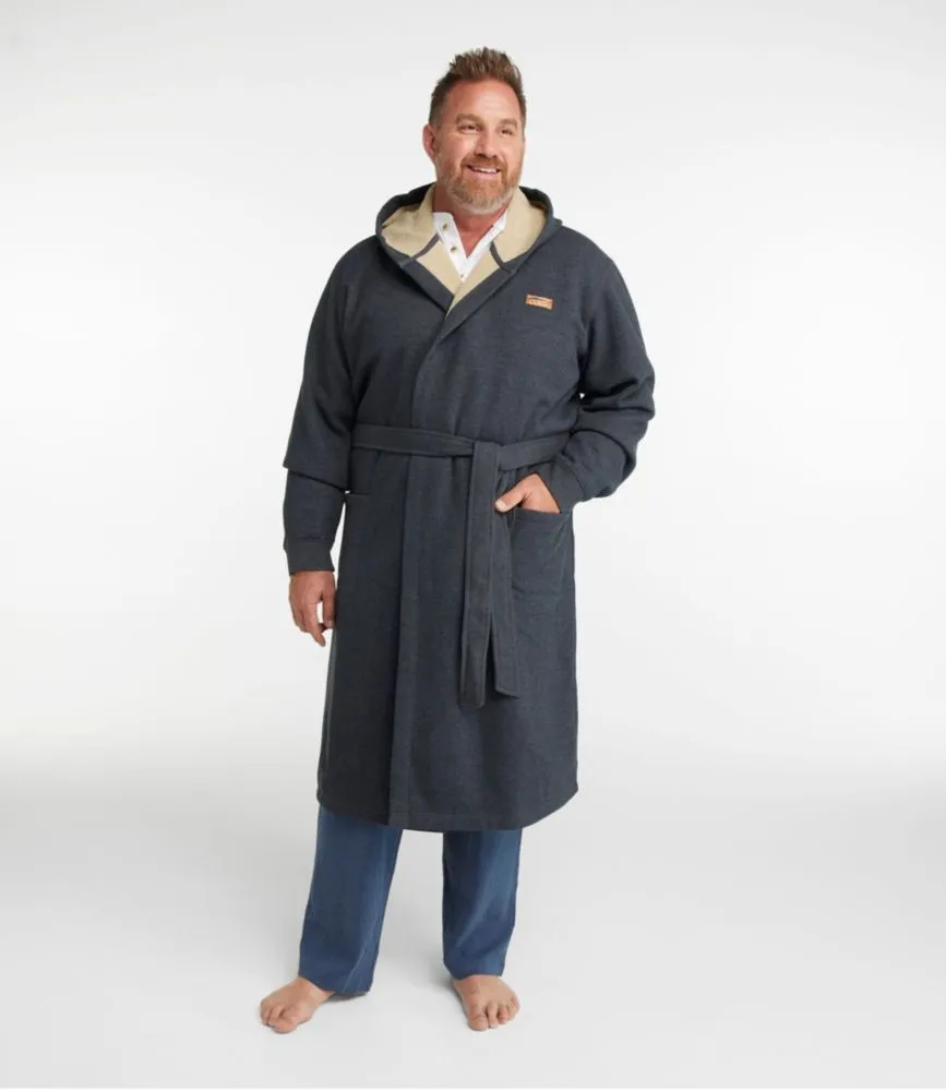 Men's Bonded Waffle Fleece Robe, Hooded
