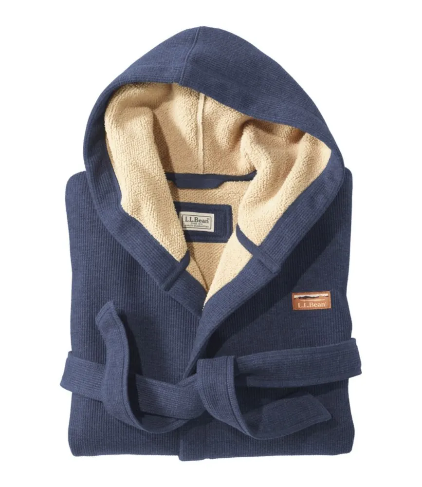 Men's Bonded Waffle Fleece Robe, Hooded