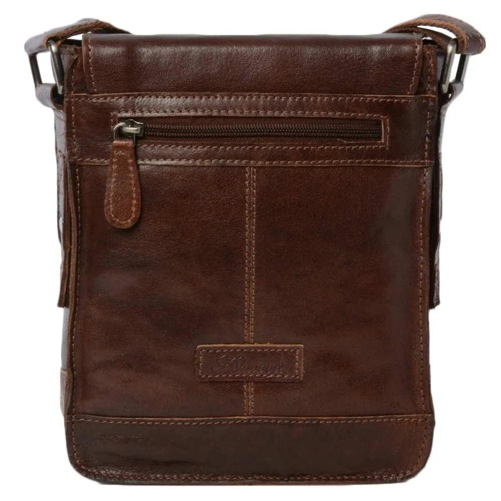 Mens Leather Flight Bag Tan/crum : 8341