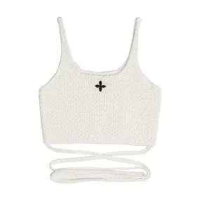 Mermaid Wool Knit Vest Sky White-