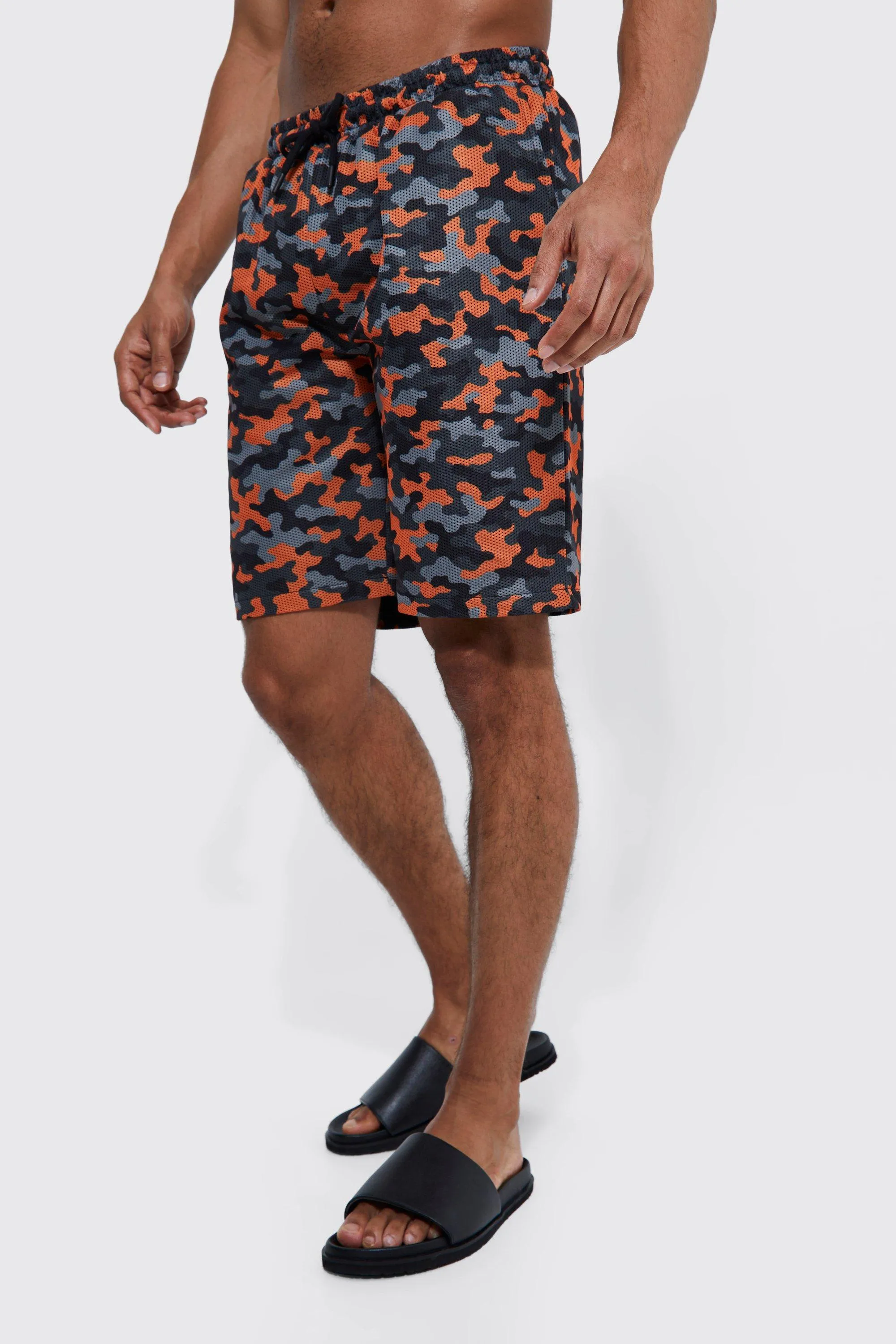 Mesh Camo Basketball Swim | boohooMAN UK