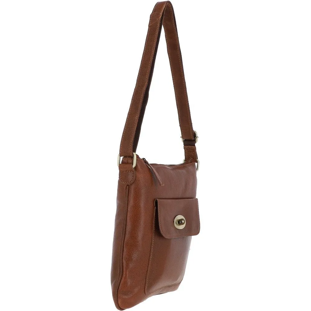 Michigan Leather Body Bag Cognac: M-60
