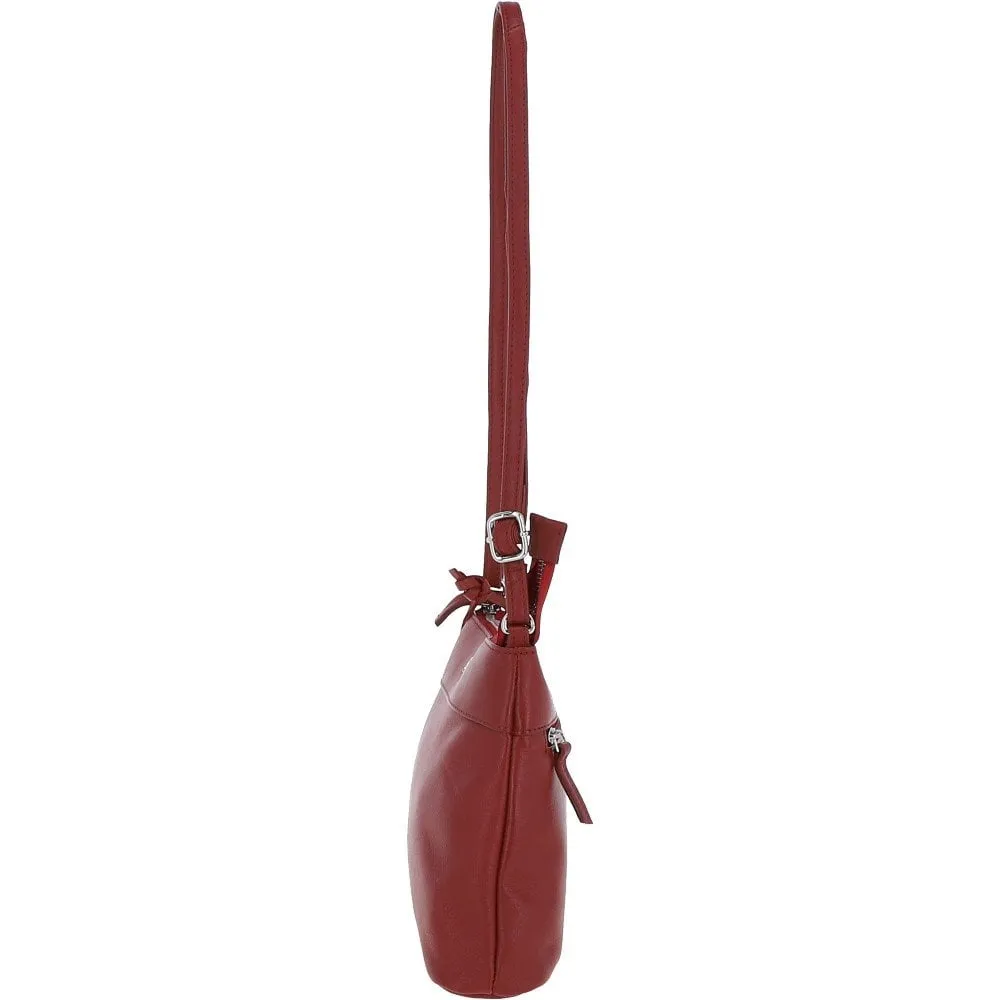 Mini Leather Shoulder Bag Red: AJ-630