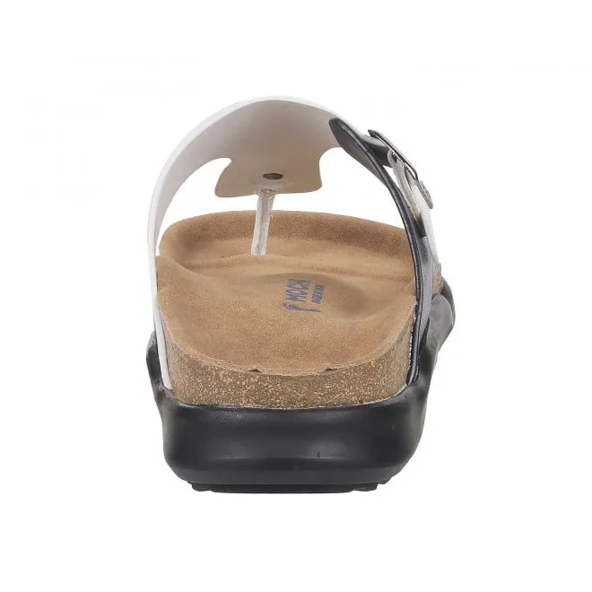 Mochi Men White-Blue Casual Slippers